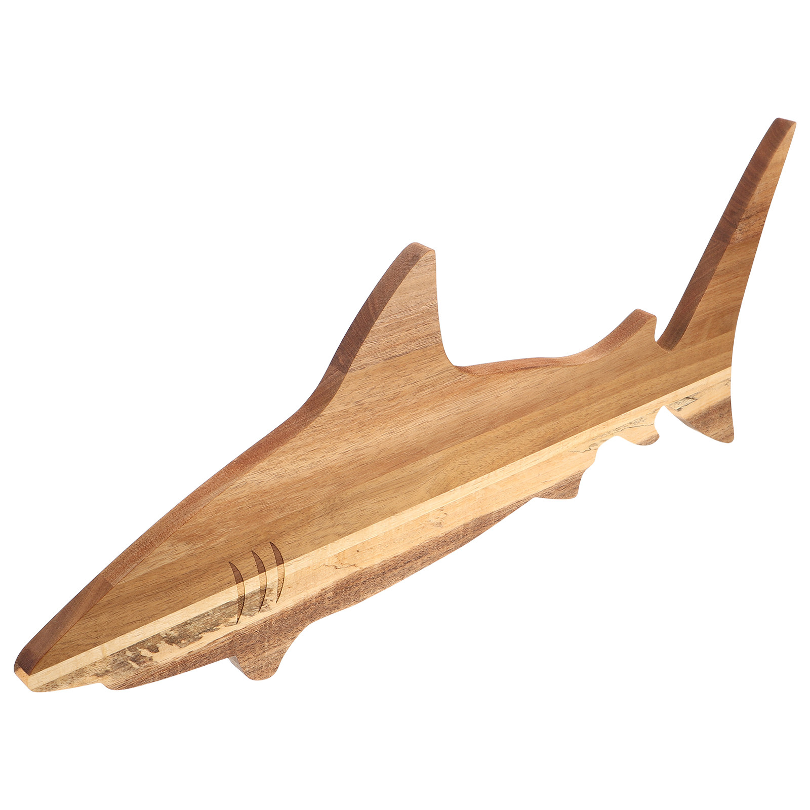 Wooden Serving Tray - Shark Appetizer Plate Acacia Wood Butcher