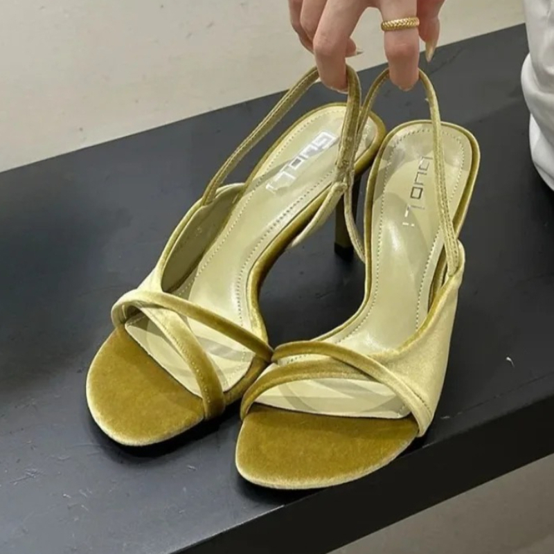 Luxury Lifestyle Products - Velvet Luxury Women Heels Shoes Open