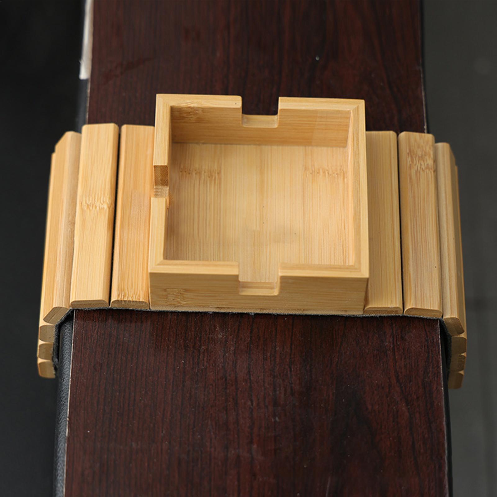Wooden Serving Tray - Couch Cup Holder Wood Sofa Armrest