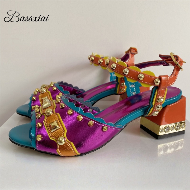 Luxury Lifestyle Shoes - Luxury Rivet T-Strap Sandals Women Jeweled