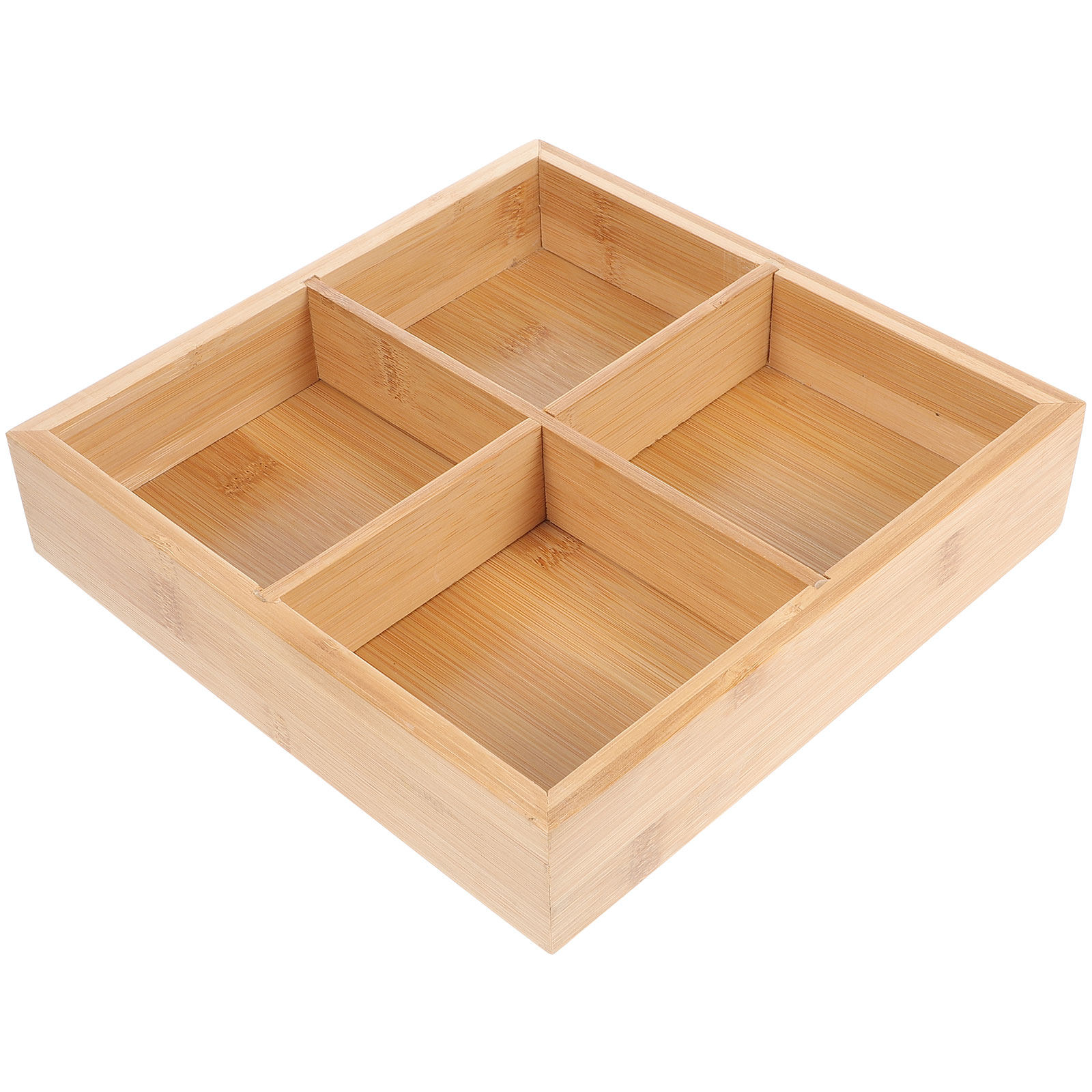 Bamboo Serving Tray with 6 Com - đánh giá và giá Wooden Serving Tray
