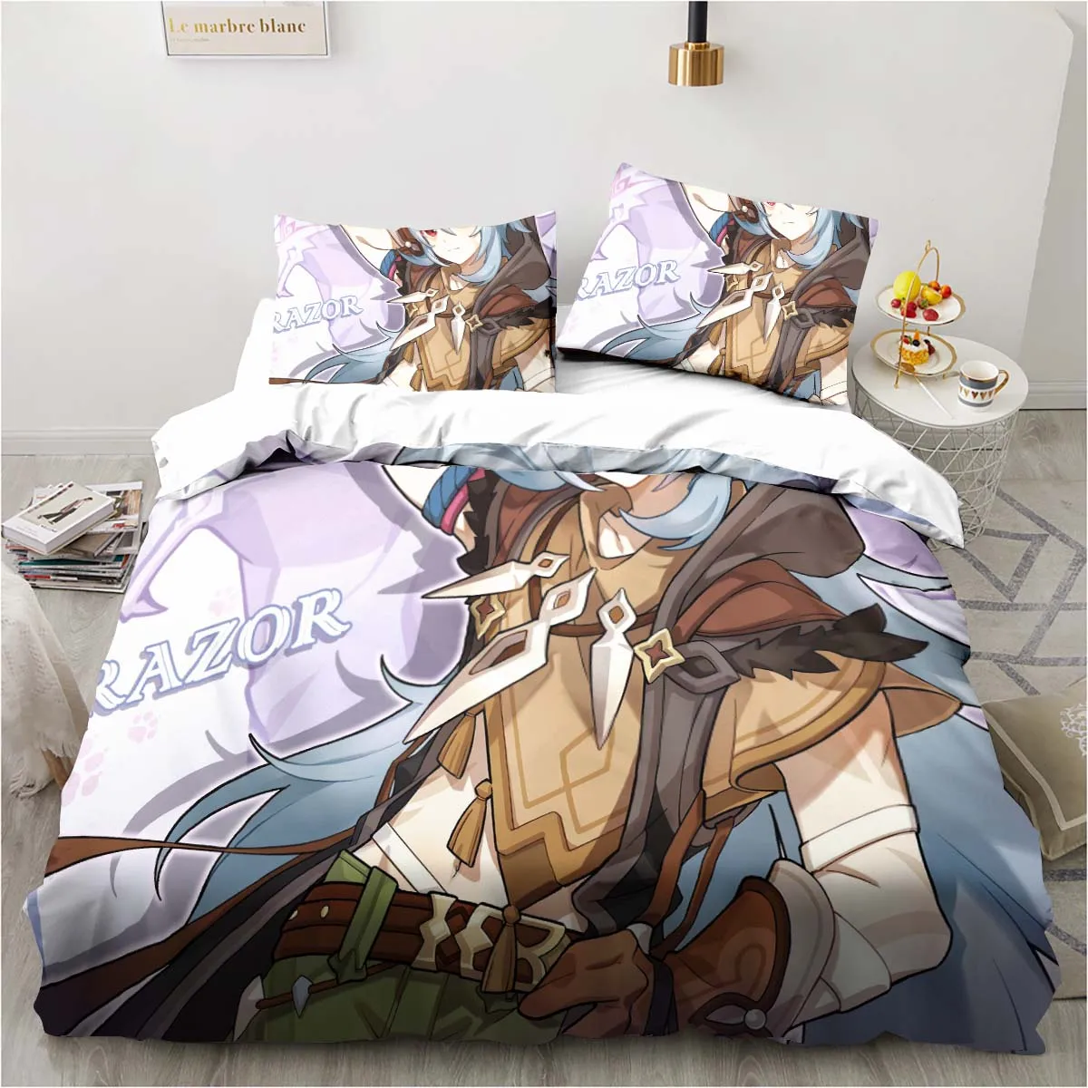 Cartoon Anime Genshin Impact G - đánh giá và giá Linen Duvet Cover