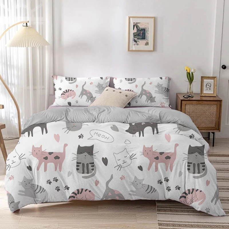 Mèo Hoạt Hình Túi Đựng Chăn Mà - đánh giá và giá Linen Duvet Cover