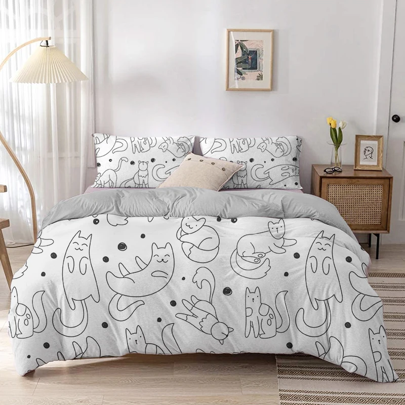 Mèo Hoạt Hình Túi Đựng Chăn Mà - đánh giá và giá Linen Duvet Cover