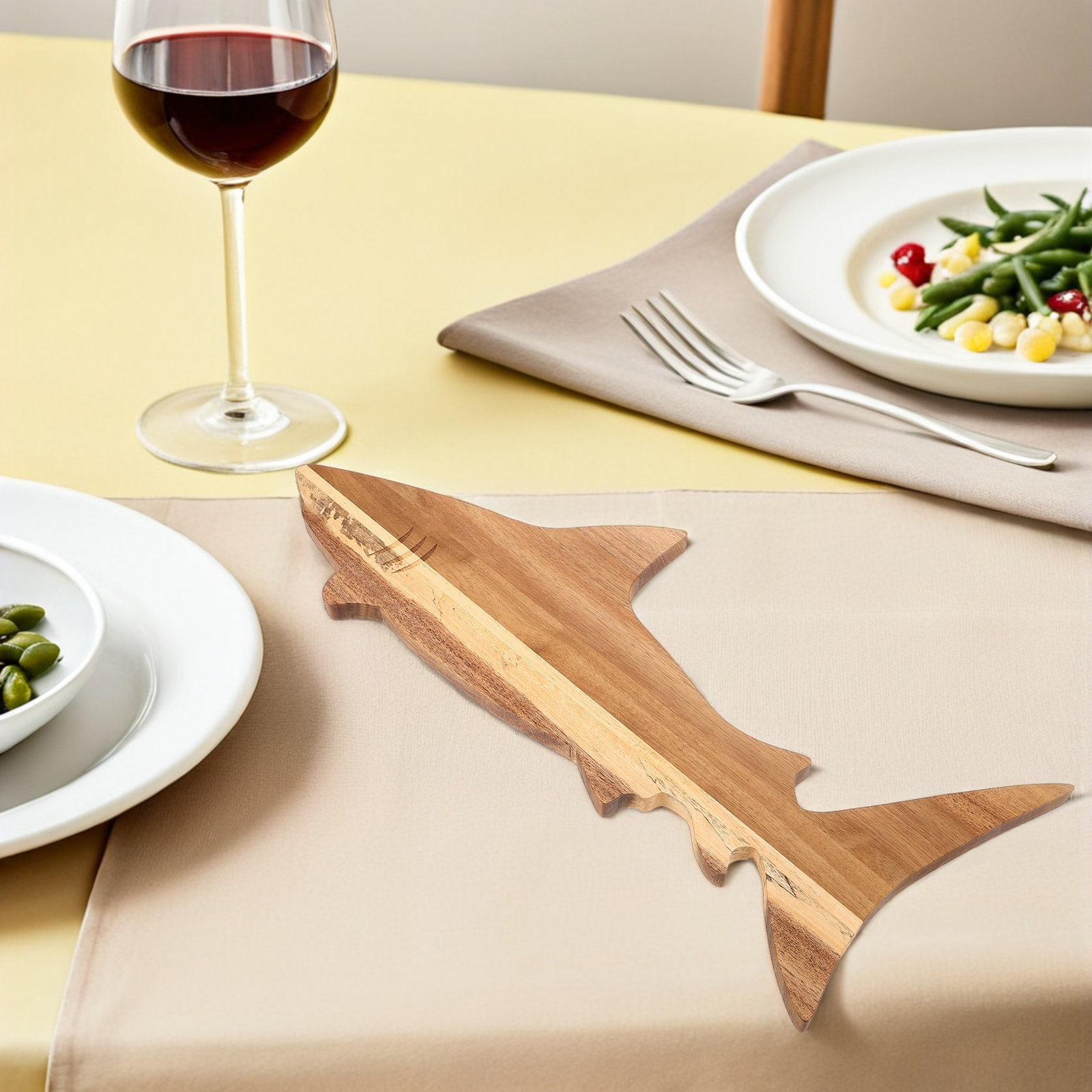Shark Appetizer Plate Acacia W - đánh giá và giá Wooden Serving Tray
