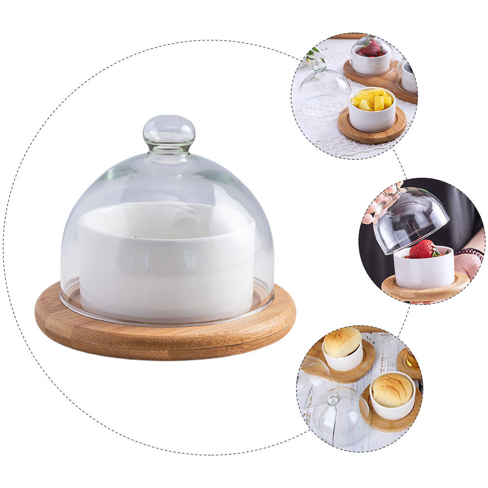 Salad Bowl Set Ceramic with Te - đánh giá và giá Wooden Serving Tray