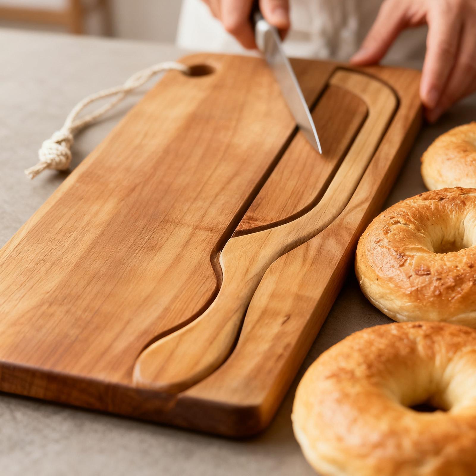 Bread Cutter for Sourdough Bow - đánh giá và giá Wooden Serving Tray
