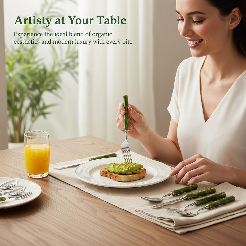 Practical Bamboo Handle Cutler - đánh giá và giá Bamboo Cutlery Set