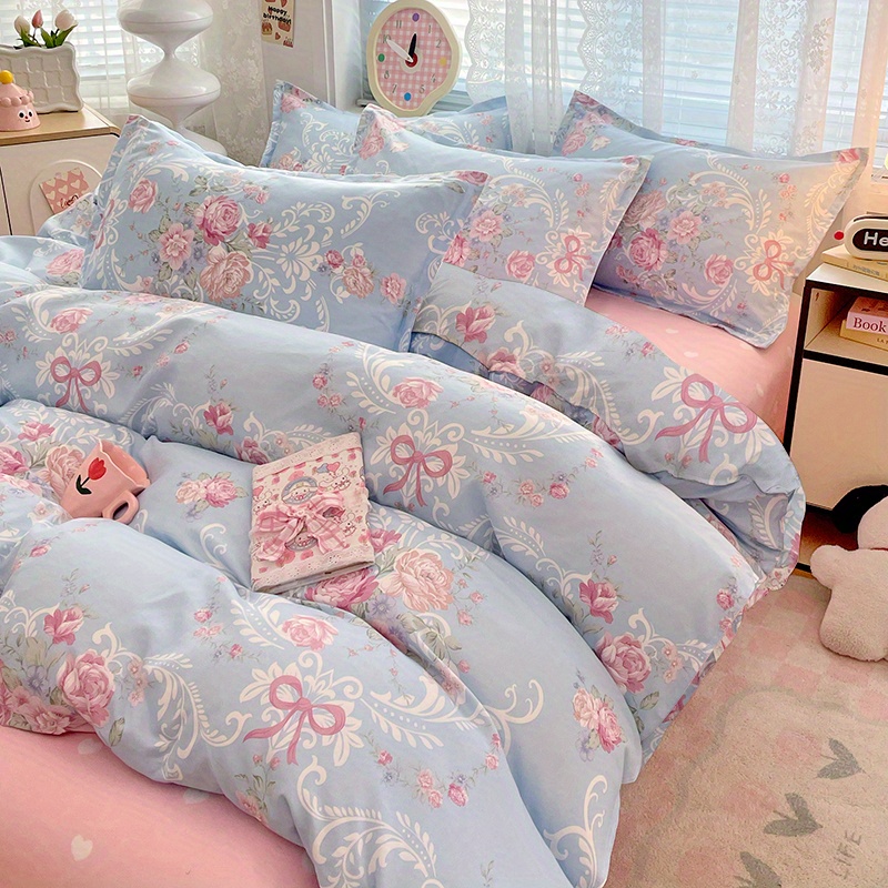 4pc Pastoral Bedding Set Soft  - đánh giá và giá Linen Duvet Cover