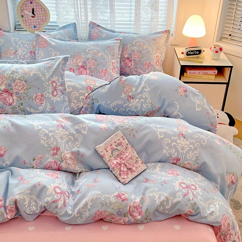 4pc Pastoral Bedding Set Soft  - đánh giá và giá Linen Duvet Cover