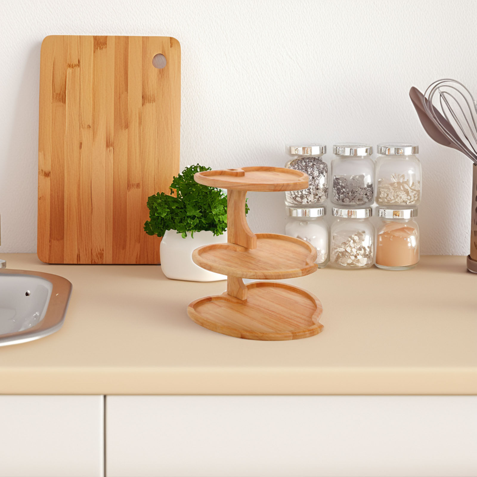 3 Tier Heart Shaped Wood Servi - đánh giá và giá Wooden Serving Tray