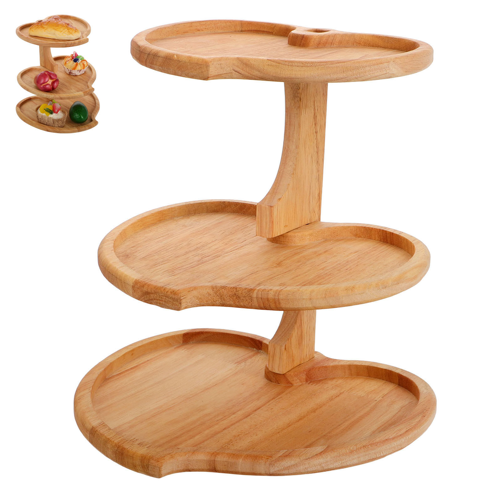 3 Tier Heart Shaped Wood Servi - đánh giá và giá Wooden Serving Tray