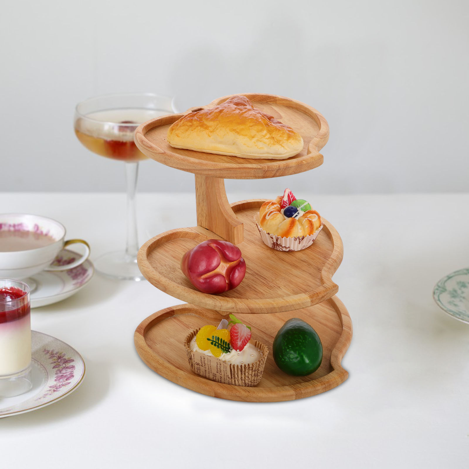 3 Tier Heart Shaped Wood Servi - đánh giá và giá Wooden Serving Tray